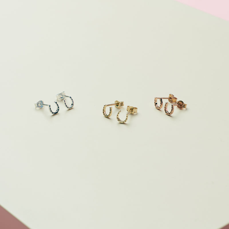 Karen Walker Mini Horseshoe Earrings - Sterling Silver-Earrings-Walker & Hall