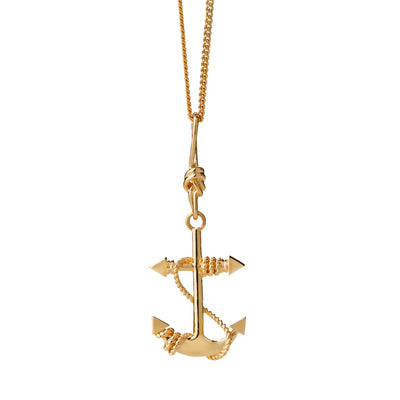 Karen Walker Anchor Necklace - 9ct Yellow Gold-Necklace-Walker & Hall