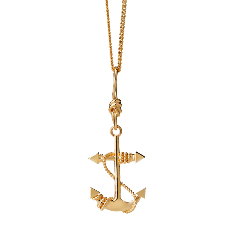 Karen Walker Anchor Necklace - 9ct Yellow Gold-Necklace-Walker & Hall