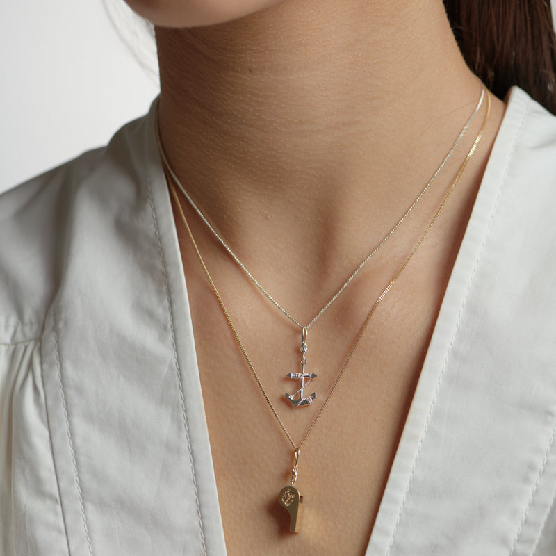 Karen Walker Anchor Necklace - 9ct Yellow Gold-Necklace-Walker & Hall