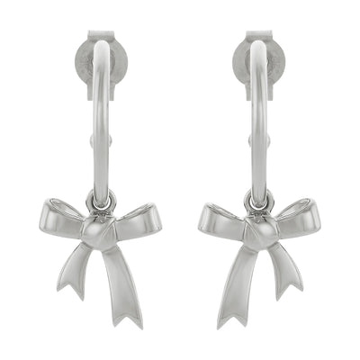 Karen Walker Bow Hoop Earrings - Sterling Silver-Earrings-Walker & Hall