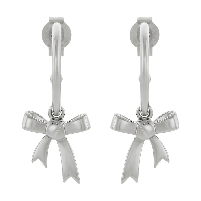 Karen Walker Bow Hoop Earrings - Sterling Silver-Earrings-Walker & Hall