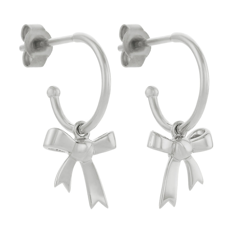 Karen Walker Bow Hoop Earrings - Sterling Silver-Earrings-Walker & Hall