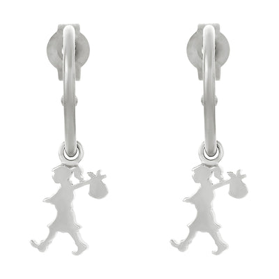 Karen Walker Runaway Girl Hoop Earrings - Sterling Silver-Earrings-Walker & Hall