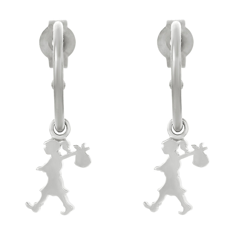 Karen Walker Runaway Girl Hoop Earrings - Sterling Silver-Earrings-Walker & Hall