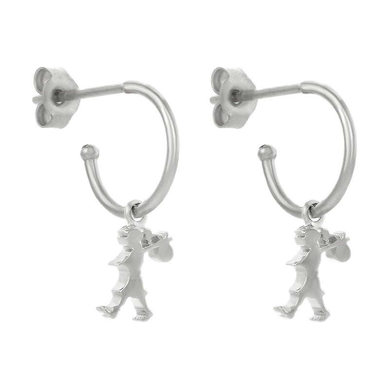 Karen Walker Runaway Girl Hoop Earrings - Sterling Silver-Earrings-Walker & Hall