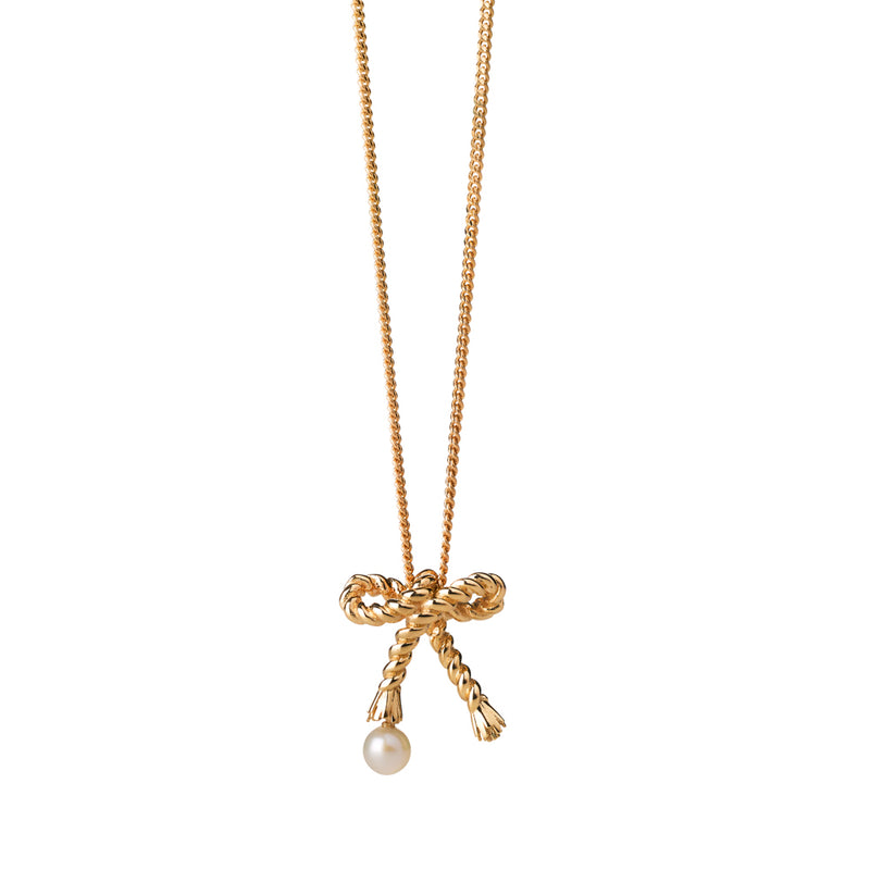 Karen Walker Love Knot Necklace - 9ct Yellow Gold-Necklace-Walker & Hall