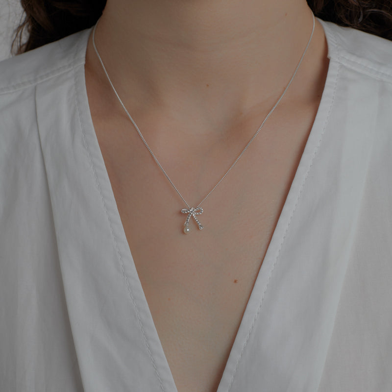Karen Walker Love Knot Necklace - Sterling Silver-Necklace-Walker & Hall