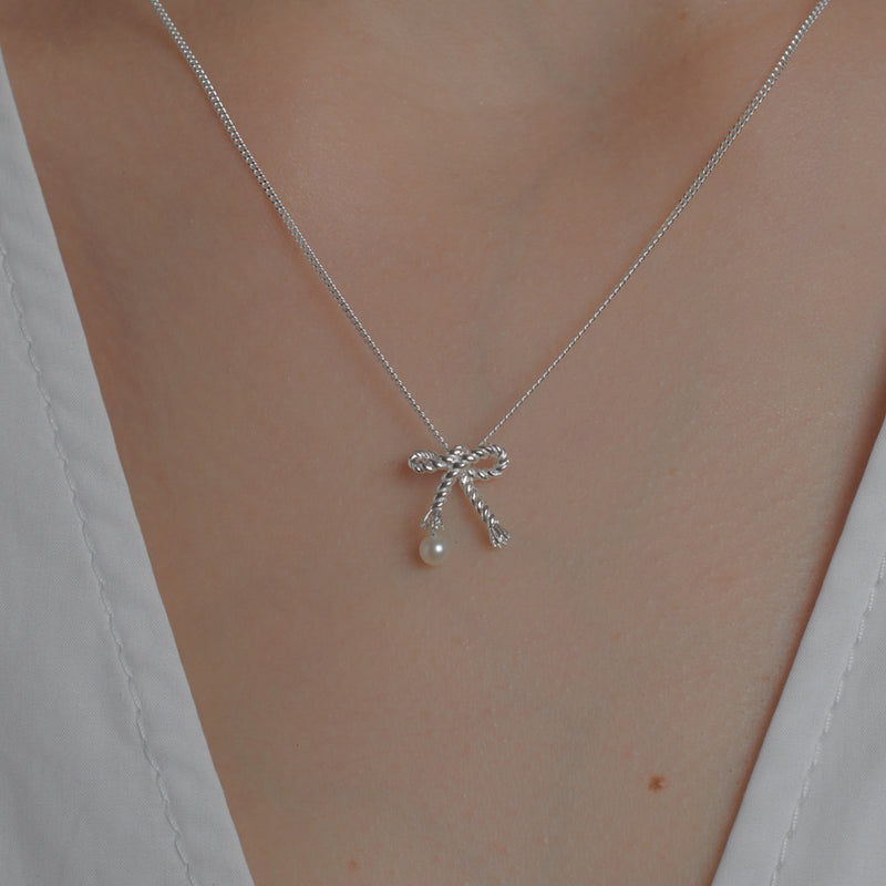 Karen Walker Love Knot Necklace - Sterling Silver-Necklace-Walker & Hall