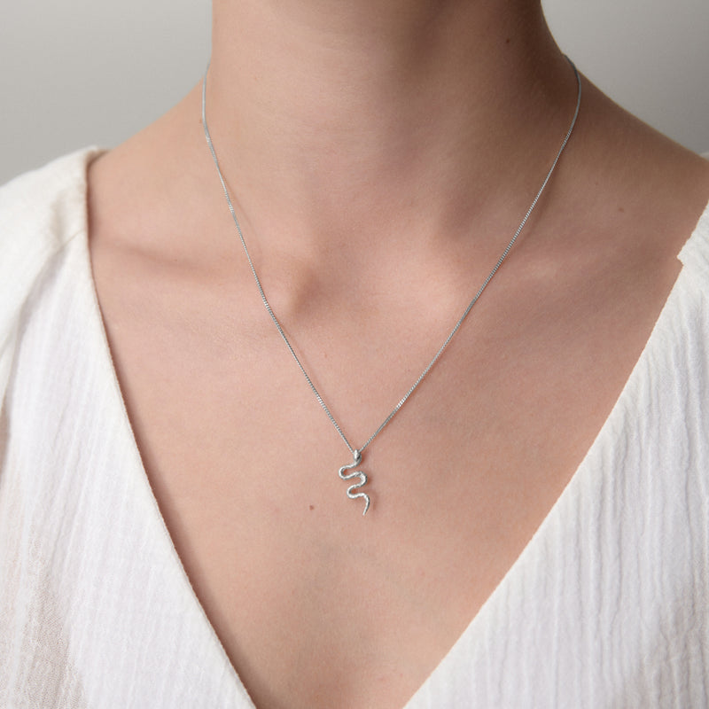 Karen Walker Lunar Snake Necklace - Sterling Silver-Necklace-Walker & Hall