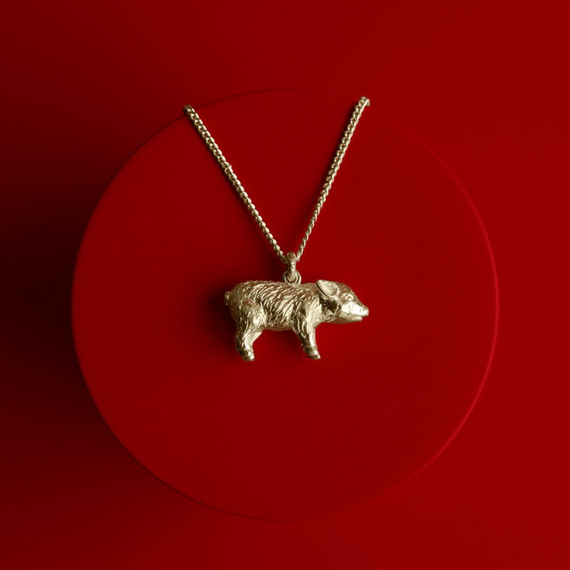 Karen Walker Lunar Pig Necklace - Sterling Silver-Necklace-Walker & Hall