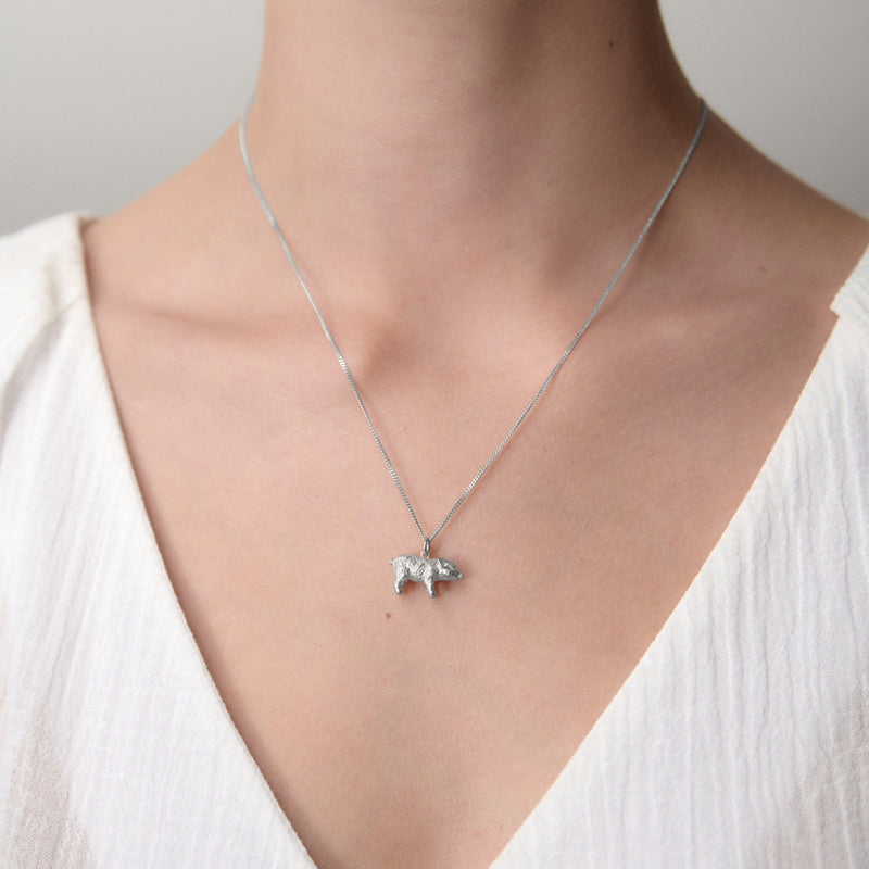 Karen Walker Lunar Pig Necklace - Sterling Silver-Necklace-Walker & Hall
