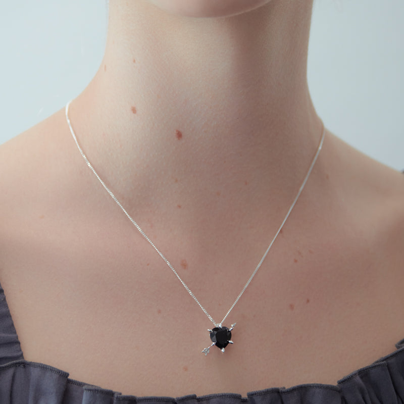 Karen Walker Cupid's Arrow & Heart Necklace - Sterling Silver-Necklace-Walker & Hall