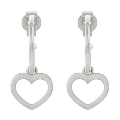 Karen Walker Heart Hoop Earrings - Sterling Silver-Earrings-Walker & Hall