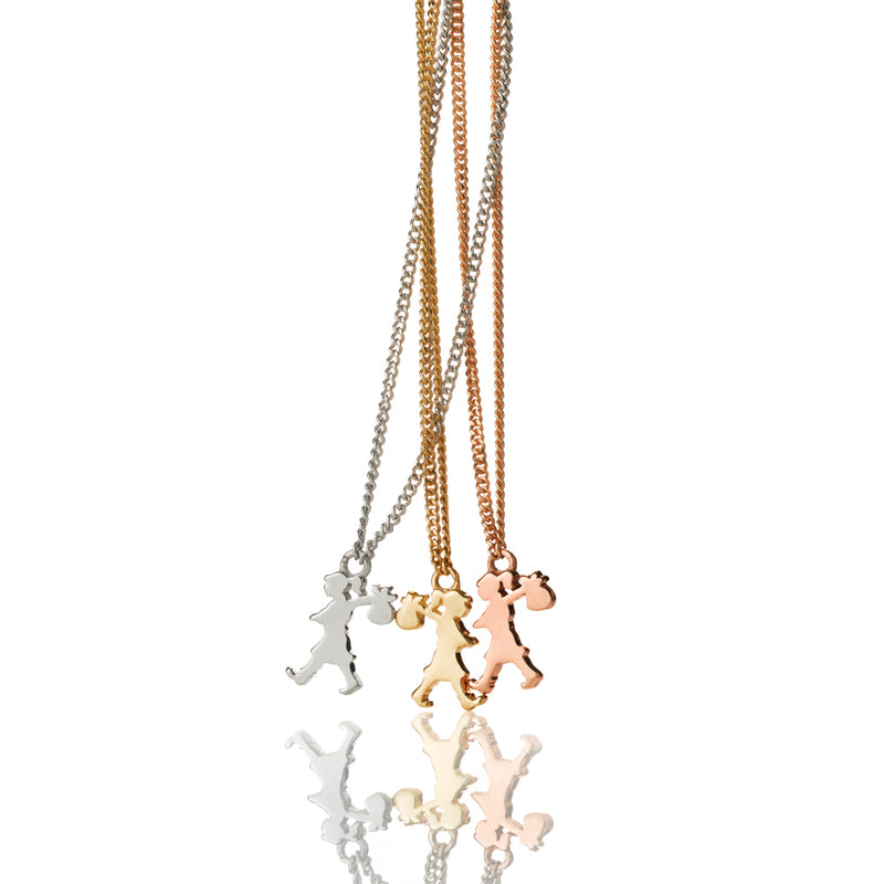 Karen Walker Mini Runaway Girl Necklace - 9ct Yellow Gold-Necklace-Walker & Hall