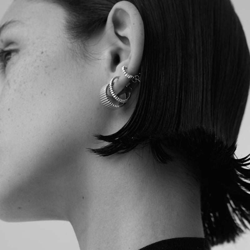 Meadowlark Solaire Hoops Small - Sterling Silver-Earrings-Walker & Hall