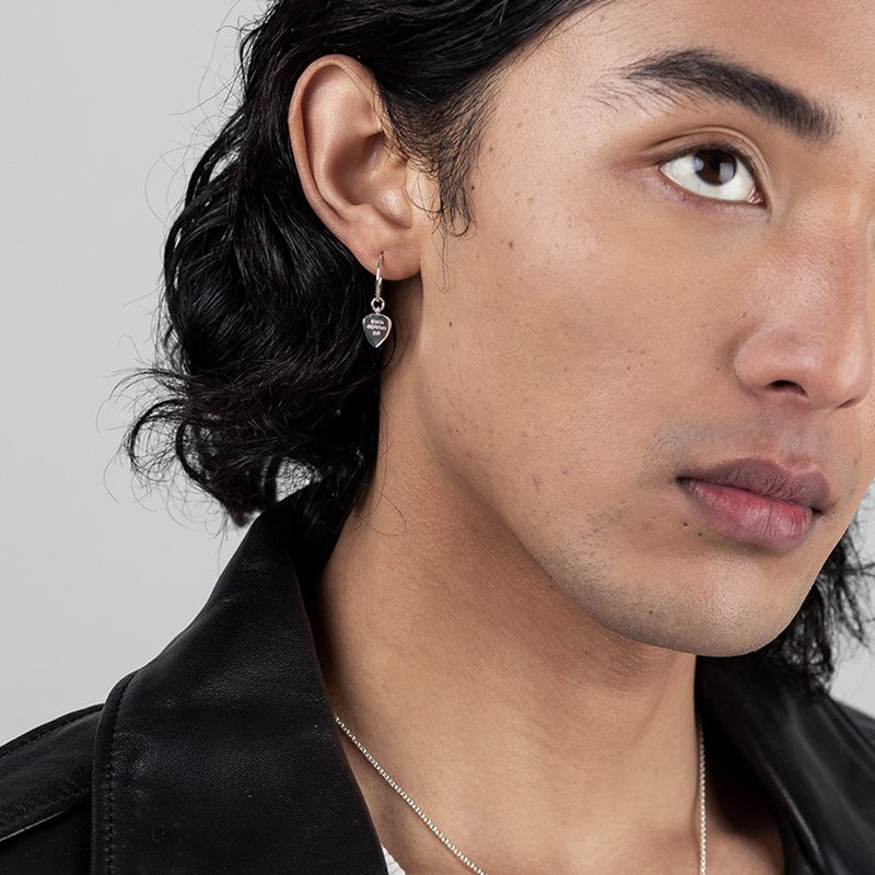 Stolen Girlfriends Club Guitar Pic Anchor Earrings - Sterling Silver-Earrings-Walker & Hall