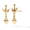 Meadowlark Love Dove Stud Earrings - Gold Plated-Earrings-Walker & Hall