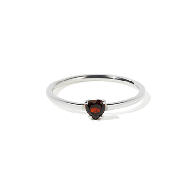 Meadowlark Micro Heart Jewel Ring - Sterling Silver & Thai Garnet-Ring-Walker & Hall