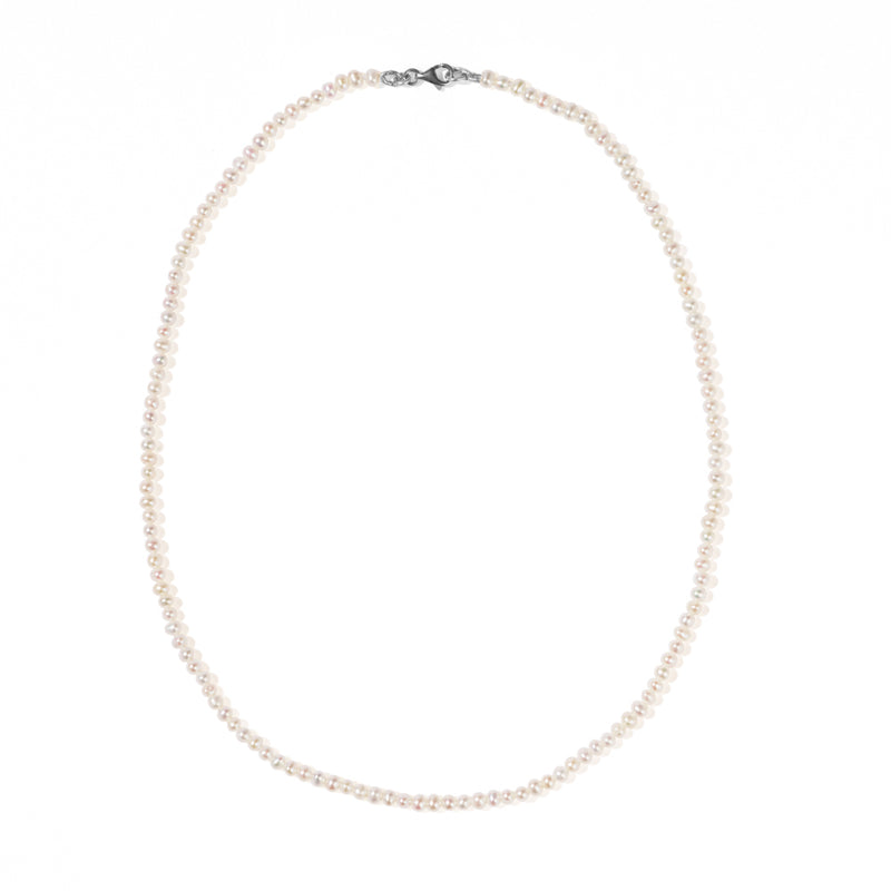 Meadowlark Micro Pearl Necklace - Sterling Silver-Necklace-Walker & Hall