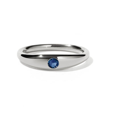 Meadowlark Mini Claude Ring - Sterling Silver & Blue Sapphire-Ring-Walker & Hall