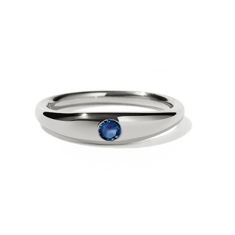 Meadowlark Mini Claude Ring - Sterling Silver & Blue Sapphire-Ring-Walker & Hall