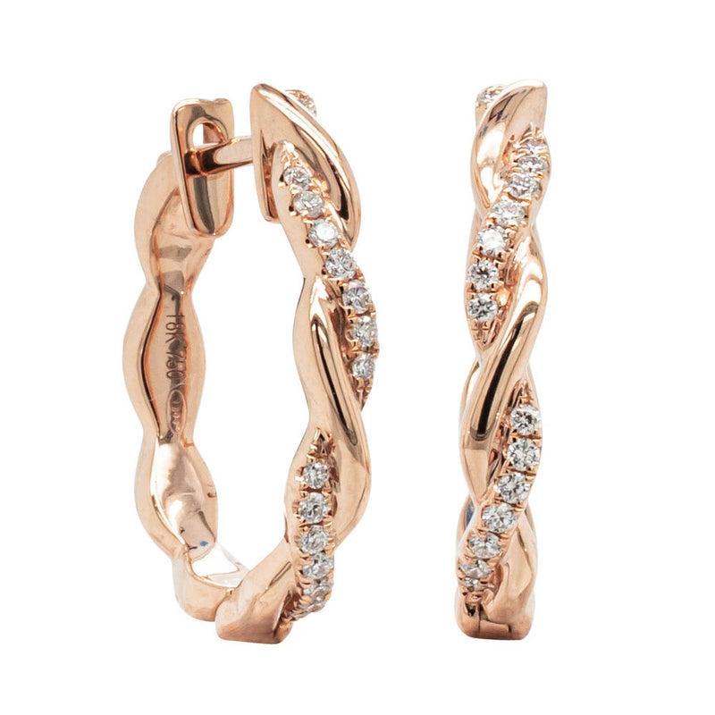 18ct Rose Gold Diamond Sienna Earrings-Earrings-Walker & Hall