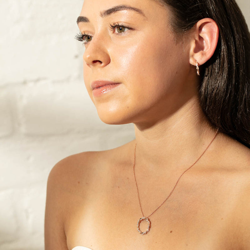 18ct Rose Gold Diamond Sienna Pendant-Necklace-Walker & Hall