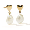 Meadowlark Mini Camille Pearl Drop Earrings - Gold Plated-Earrings-Walker & Hall