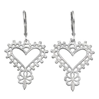 Zoe & Morgan Gypsy Heart Earrings - Sterling Silver-Earrings-Walker & Hall