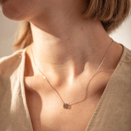 Sterling Silver Noted Number-Necklace-Walker & Hall