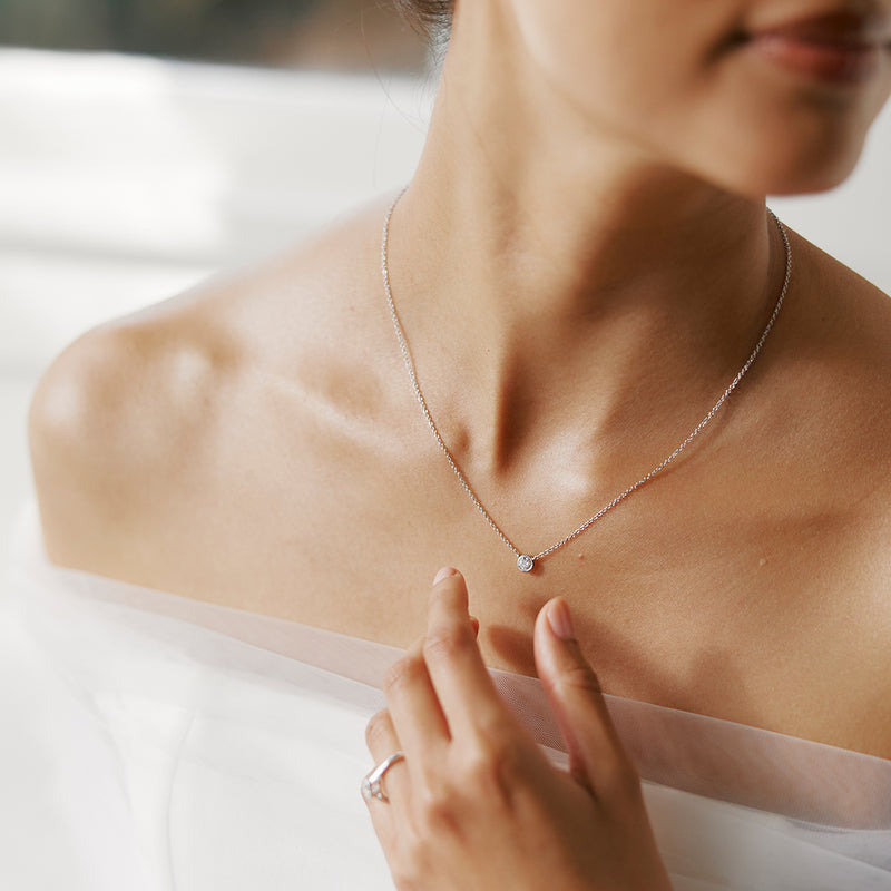 18ct White Gold .30ct Diamond Natalia Pendant-Necklace-Walker & Hall