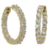 18ct Yellow Gold Round Brilliant Diamond Hoops-Earrings-Walker & Hall