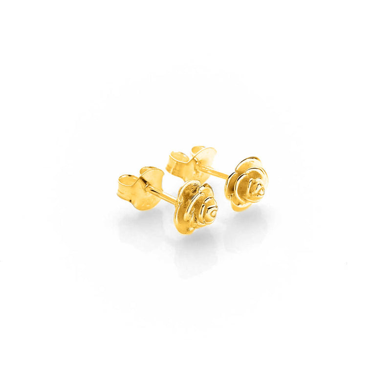 Stolen Girlfriends Club Rose Bud Earrings - Gold Plated-Earrings-Walker & Hall