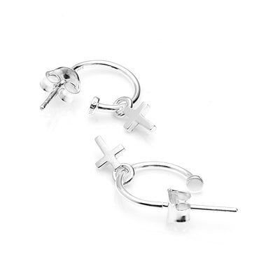 Stolen Girlfriends Club Stolen Cross Anchor Sleeper Earrings-Earrings-Walker & Hall