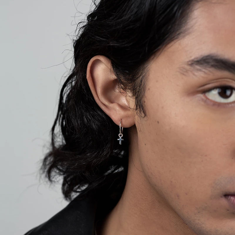 Stolen Girlfriends Club Stolen Cross Anchor Sleeper Earrings-Earrings-Walker & Hall