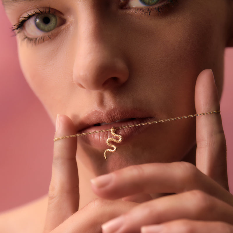 Karen Walker Lunar Snake Necklace - Sterling Silver-Necklace-Walker & Hall