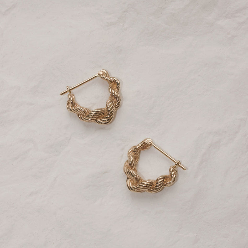Meadowlark Twisted Rope Earrings - Sterling Silver-Earrings-Walker & Hall