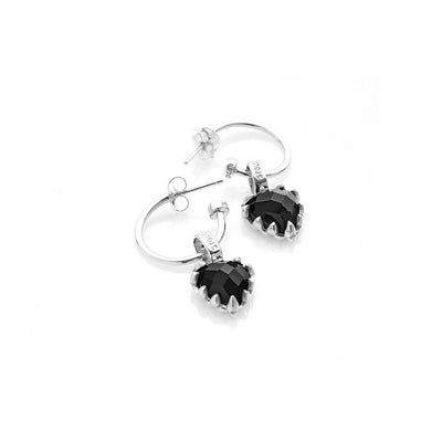 Stolen Girlfriends Club Love Anchor Earrings - Sterling Silver & Onyx-Earrings-Walker & Hall