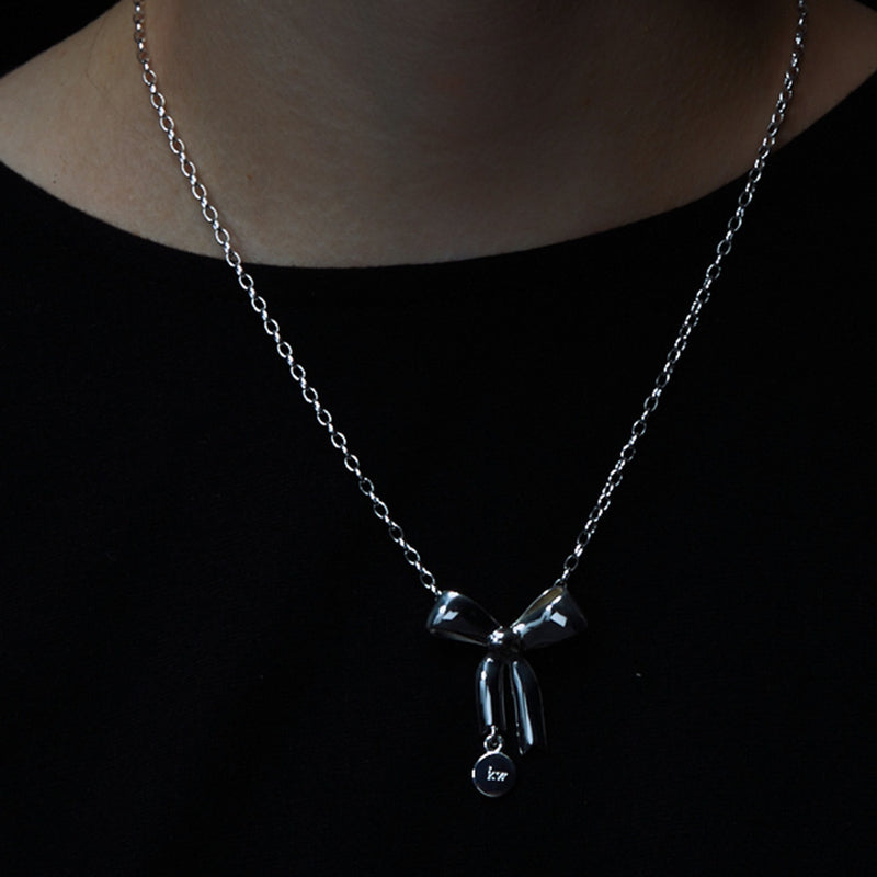 Karen Walker Bow Necklace - Sterling Silver-Necklace-Walker & Hall