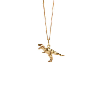 Meadowlark Dinosaur Charm Necklace - Gold Plated-Necklace-Walker & Hall