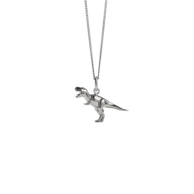 Meadowlark Dinosaur Charm Necklace - Sterling Silver-Necklace-Walker & Hall