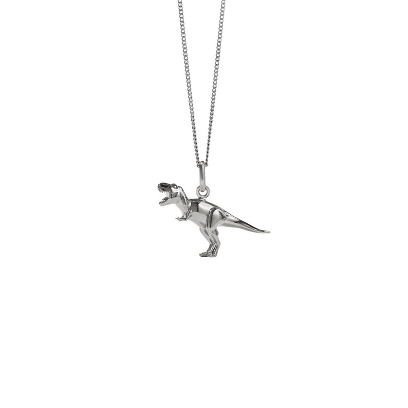 Meadowlark Dinosaur Charm Necklace - Sterling Silver-Necklace-Walker & Hall
