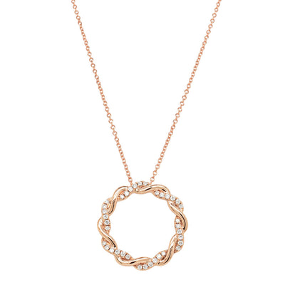 18ct Rose Gold Diamond Sienna Pendant-Necklace-Walker & Hall
