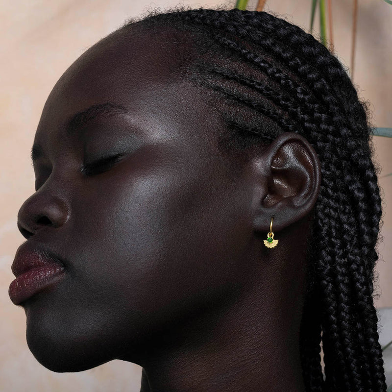 Zoe & Morgan Eos Earrings - Gold Vermeil & Chrome Diopside-Earrings-Walker & Hall