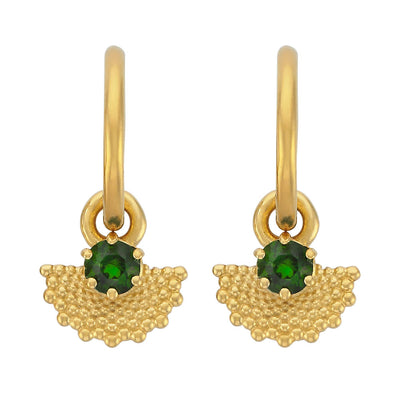 Zoe & Morgan Eos Earrings - Gold Vermeil & Chrome Diopside-Earrings-Walker & Hall
