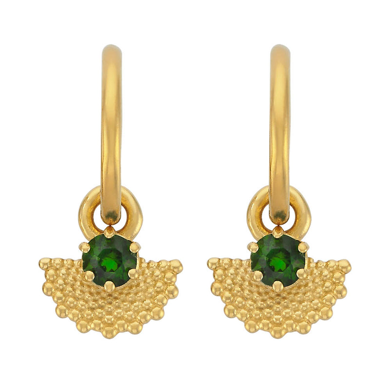 Zoe & Morgan Eos Earrings - Gold Vermeil & Chrome Diopside-Earrings-Walker & Hall