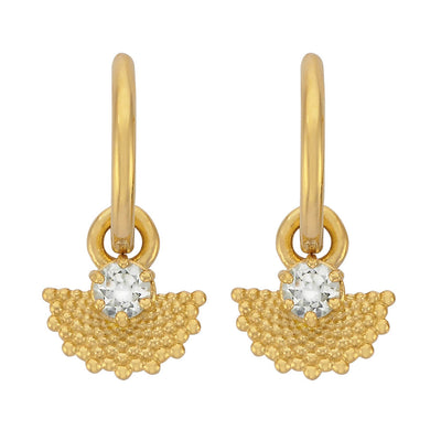 Zoe & Morgan Eos Earrings - Gold Vermeil & White Zircon-Earrings-Walker & Hall