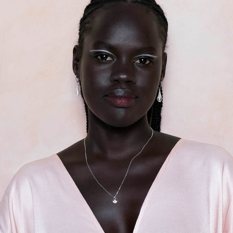 Zoe & Morgan EOS Pendant - Sterling Silver & White Zircon-Necklace-Walker & Hall