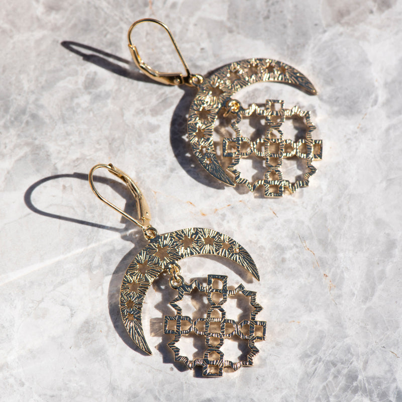 Zoe & Morgan Essaouira Earrings - Gold Vermeil-Earrings-Walker & Hall
